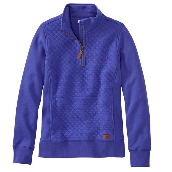 L.L. Bean Tops - L.L. Bean quarter zip quilted pullover Blue XS Petite